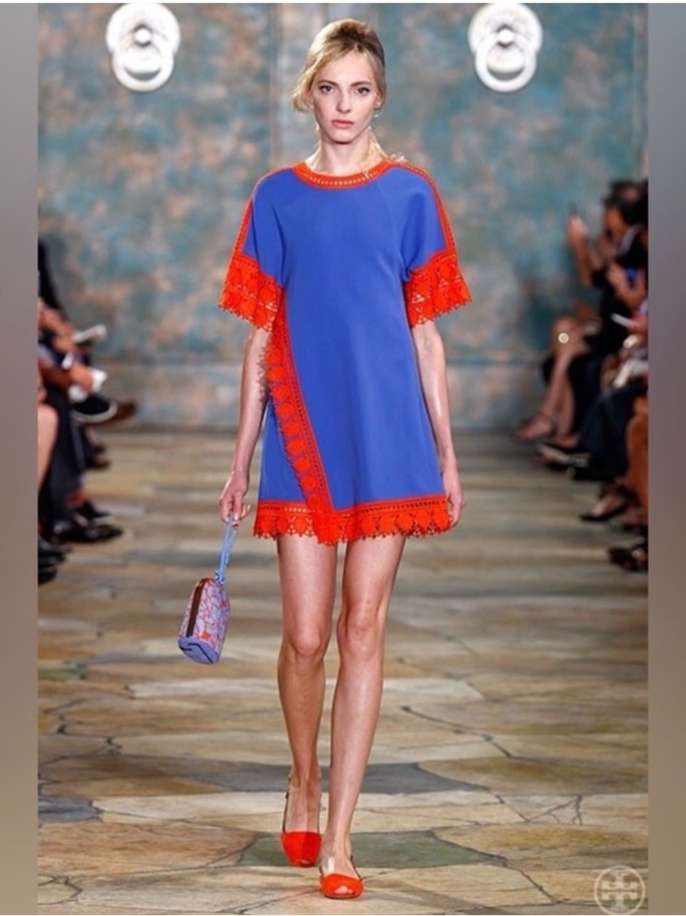 Tory Burch Marisa Dress lace crochet trim Runway 0 shift